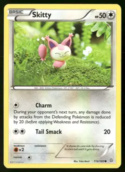 Skitty 113/160 Common Primal Clash Pokemon Heavily Played - Image 1