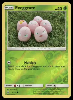Exeggcute 1/131 Common Forbidden Light Pokemon Reverse Holo Heavily Played - Image 1