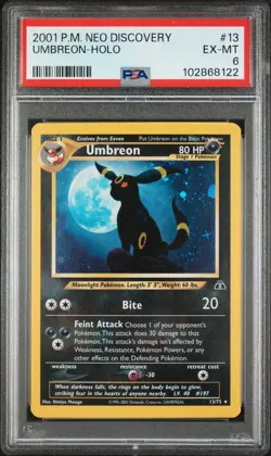 2001 POKEMON NEO DISCOVERY #13 UMBREON-HOLO PSA 6 - Image 1