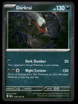 Darkrai 136/197 Cosmos Holo Promo 🌀 SWIRL Pokemon OBF NM - Image 1