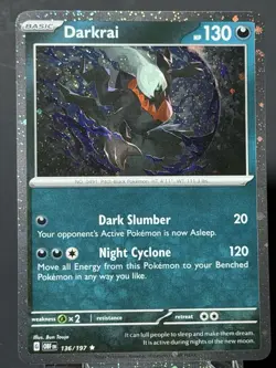 Darkrai 136/197 Cosmos Holo Promo 🌀 SWIRL Pokemon OBF NM - Image 4
