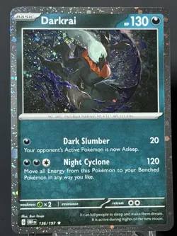Darkrai 136/197 Cosmos Holo Promo 🌀 SWIRL Pokemon OBF NM - Image 5