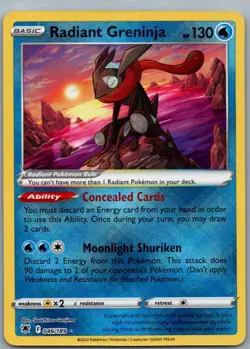 Radiant Greninja 046/189 Radiant Rare Astral Radiance Pokemon Holo Near Mint - Image 1