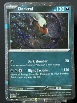 Darkrai 136/197 Cosmos Holo Promo 🌀 SWIRL Pokemon OBF NM - Image 3