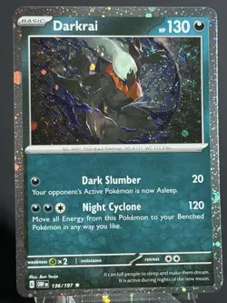 Darkrai 136/197 Cosmos Holo Promo 🌀 SWIRL Pokemon OBF NM - Image 4