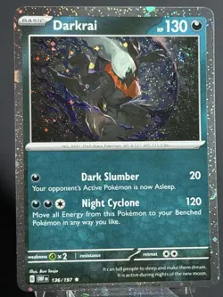 Darkrai 136/197 Cosmos Holo Promo 🌀 SWIRL Pokemon OBF NM - Image 5