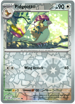 Pidgeotto (Reverse Holo) 163 - Obsidian Flames - Pokemon - Image 1
