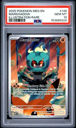 2025 POKEMON MEG EN-MEGA EVOLUTION ILLUSTRATION RARE #146 MARSHADOW PSA 10 - Image 1