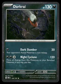 Darkrai 136/197 Cosmos Holo Promo 🌀 SWIRL Pokemon OBF NM - Image 1