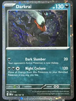 Darkrai 136/197 Cosmos Holo Promo 🌀 SWIRL Pokemon OBF NM - Image 3