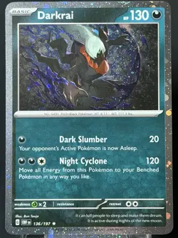 Darkrai 136/197 Cosmos Holo Promo 🌀 SWIRL Pokemon OBF NM - Image 4