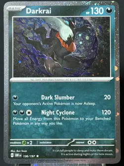 Darkrai 136/197 Cosmos Holo Promo 🌀 SWIRL Pokemon OBF NM - Image 5