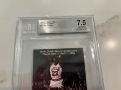 1986 Michael Jordan Rookie Bulls Schedule BGS 7.5 Mint- Pre Fleer #57 SUPER RARE - Image 3