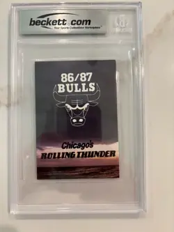 1986 Michael Jordan Rookie Bulls Schedule BGS 7.5 Mint- Pre Fleer #57 SUPER RARE - Image 4