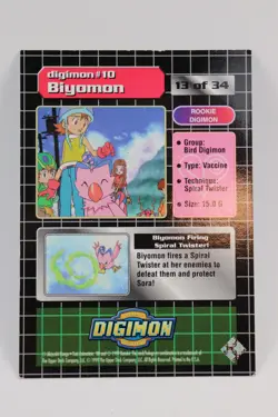 #10 BIYOMON Prism Holo Foil Digimon Exclusive Preview Silver Stamp Card LP - Image 2