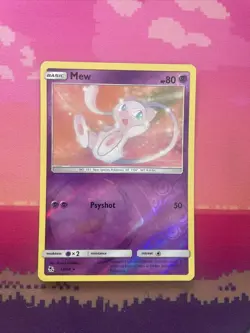 Pokemon Card Mew Hidden Fates Reverse Holo Rare 32/68 Near Mint - Image 1