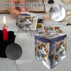 Card Deck Box Trading Cards with Strong B Card Deck Box Cute Brown White Kitten - Image 5