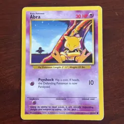 Abra 43/102 Common Base Set 1999-2000 4th Print UK Pokemon Card - Image 1
