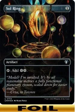 1x - Sol Ring - FOIL BORDERLESS #703 - Commander Masters - UC NM MTG - Image 1