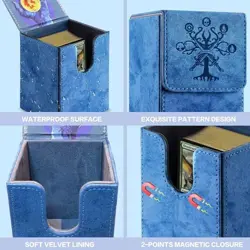 MTG Commander Deck Box with 2 Dividers, Fits 100+ Single A-Navy Blue, Tree - Image 5
