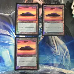 MTG / Magic the Gathering Foil Island/Island Beta Arena Land English 3 Sheets - Image 1