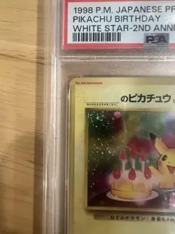 PSA 10 1998 Pokemon Pikachu Birthday White Star 2nd ANNIV. Holo #25 JP Promo - Image 2