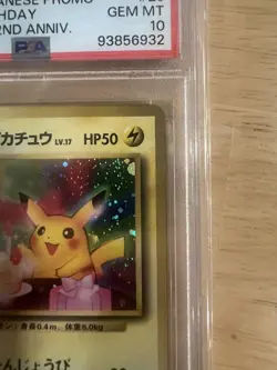 PSA 10 1998 Pokemon Pikachu Birthday White Star 2nd ANNIV. Holo #25 JP Promo - Image 3