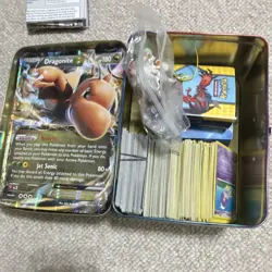 Pokemon TCG XY Mixed Card Lot Tin w/ over 350 MYSTERY CARDS INCLUDING EXCLUSIVE - Image 1