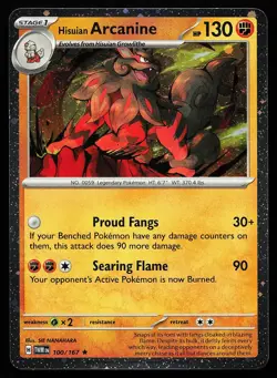 Hisuian Arcanine 100/167 Cosmos Holo Twilight Masquerade Pokemon Card - Image 1