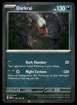 SWIRL 🌀 Darkrai 136/197 Cosmos Holo Promo Pokemon OBF NM - Image 1