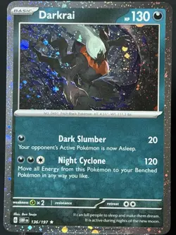 SWIRL 🌀 Darkrai 136/197 Cosmos Holo Promo Pokemon OBF NM - Image 3