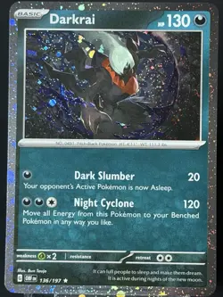 SWIRL 🌀 Darkrai 136/197 Cosmos Holo Promo Pokemon OBF NM - Image 4