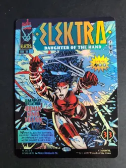 Elektra, Daughter of the Hand 0395 (Borderless Foil) Rare Marvel Super Heroes - Image 1