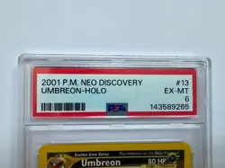2001 Pokemon Neo Discovery Umbreon Holo #13 PSA 6 EX-MT Vintage - Image 3
