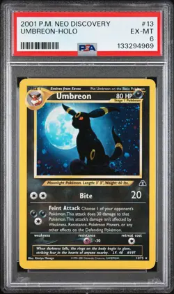 2001 POKEMON NEO DISCOVERY #13 UMBREON-HOLO PSA 6 - Image 1