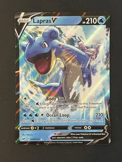 Lapras V - 049/202 - Pokemon Sword & Shield Base Set Ultra Rare Card NM - Image 1
