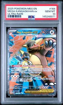 PSA 10 Pokemon TCG 2025 Mega Evolution #164 Mega Kangaskhan Ex GEM MT - Image 1