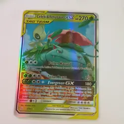 Pokemon Celebi & Venusaur GX TAG TEAM Ultra Rare Holo 1/181 Team Up 2019 - Image 2
