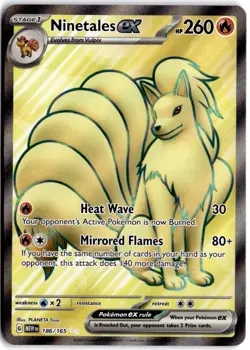 Ninetales ex 186/165 Ultra Rare 151 Pokemon NM - Image 1