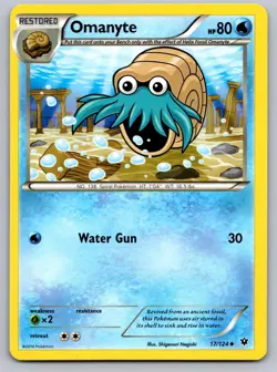 Omanyte 17/124 Uncommon Fates Collide Pokemon Near Mint - Image 1