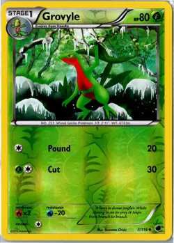 Grovyle Plasma Freeze 7/116 Uncommon Reverse Holo Moderately Played - Image 1