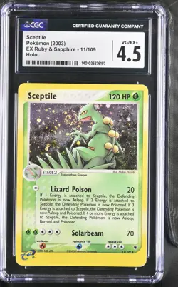 *POP 4* CGC 4.5 Sceptile Holo EX Ruby & Sapphire 11/109 Pokemon 2003 SWIRL - Image 1