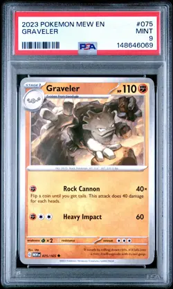 2023 POKEMON MEW EN-151 #075 GRAVELER PSA 9 - Image 1
