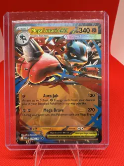 Mega Lucario EX 077/132 Mega Evolution Pokemon TCG Double Rare MINT - Image 1