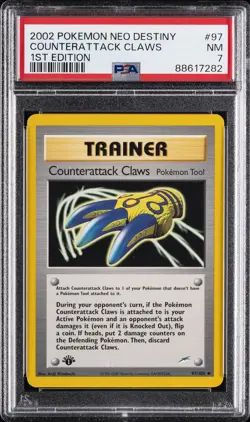 2002 POKEMON NEO DESTINY 1ST ED #97 COUNTERATTACK CLAWS PSA 7 - Image 1
