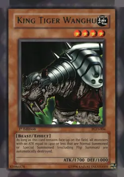 King Tiger Wanghu PGD-004 Rare Pharaonic Guardian Yu-Gi-Oh 1st Edition LP - Image 1