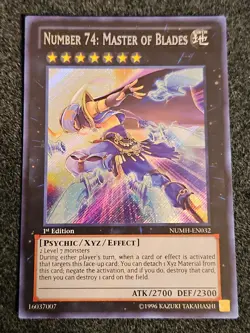 Yugioh Number 74: Master Of Blades NUMH-EN032 Secret Rare 1st Ed NM - Image 1