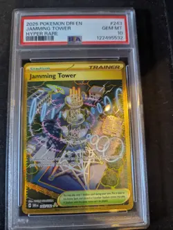 Jamming Tower 243/182 Pokemon Destined Rivals Gold Hyper Rare PSA 10 GEM MINT - Image 1