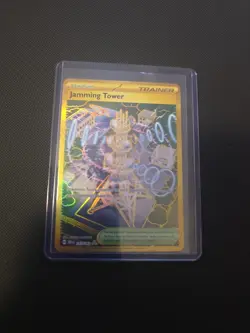 Pokemon TCG Jamming Tower Destined Rivals Trainer Card 243/182 Gold Hyper Rare - Image 3