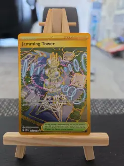 Pokemon TCG Jamming Tower Destined Rivals Trainer Card 243/182 Gold Hyper Rare - Image 1